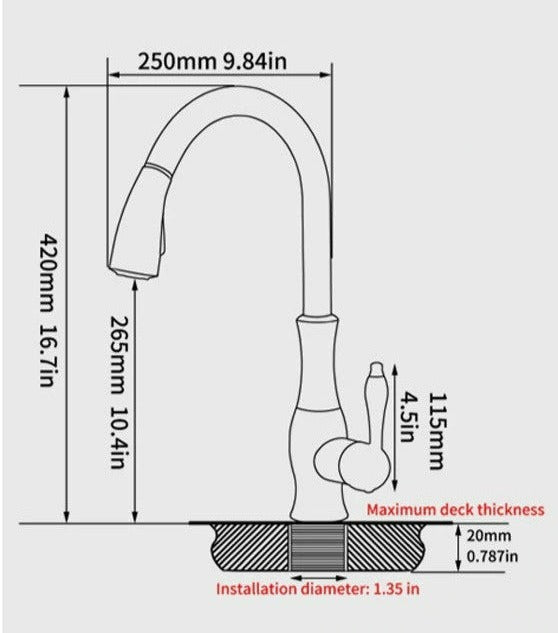 Ausziehbarer Küchenwasserhahn | Spültischarmatur | Küchenarmatur
