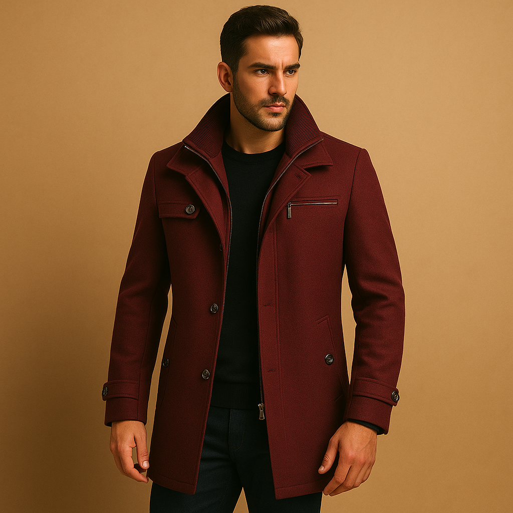 Men's Waterproof Coat | Double Collar